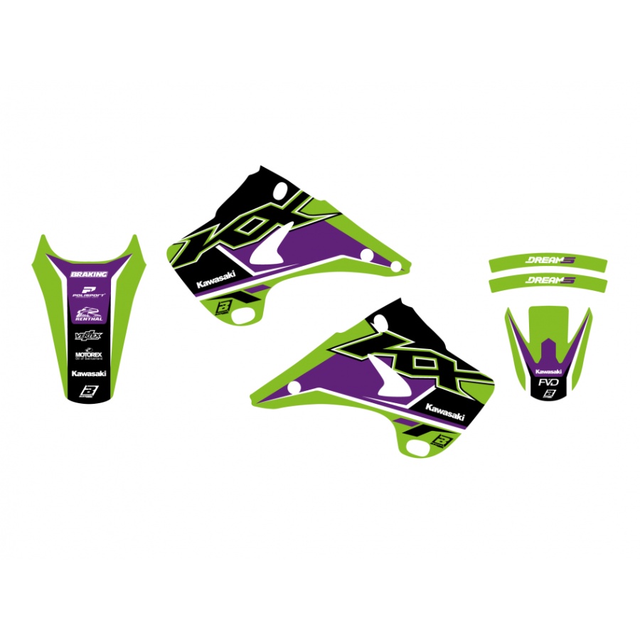 Graphics kit Kawasaki KX 125 (03-08) Dream 5 BL-2408AB