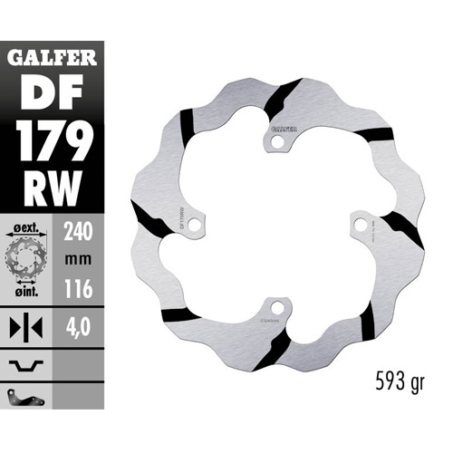 Brake disc Galfer Race Kawasaki KX 450 F (06-18) rear DF179RW