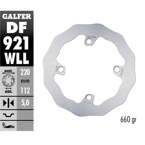 Brake disc Galfer Wave Sherco 450 SEF-R (15-25) rear solid DF921WLL