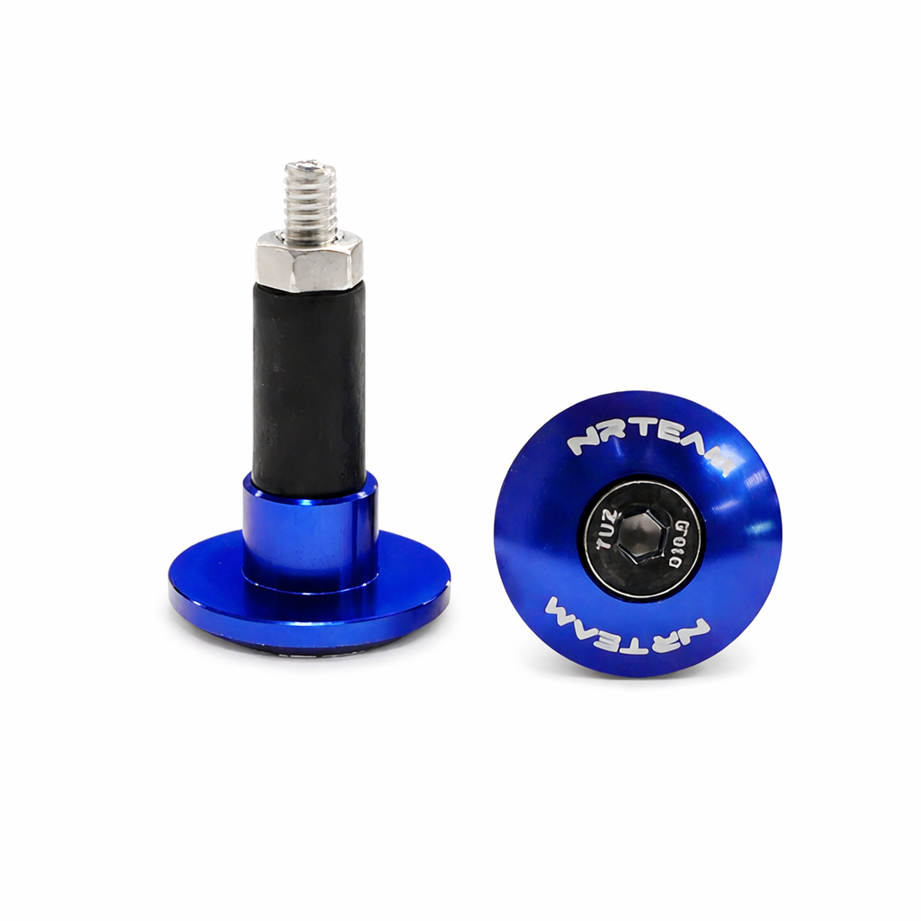 Pair of handlebar end caps NRTeam blue DS88.0287B