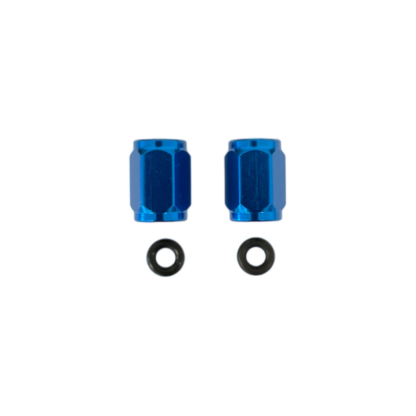 Pair of tire valve caps blue