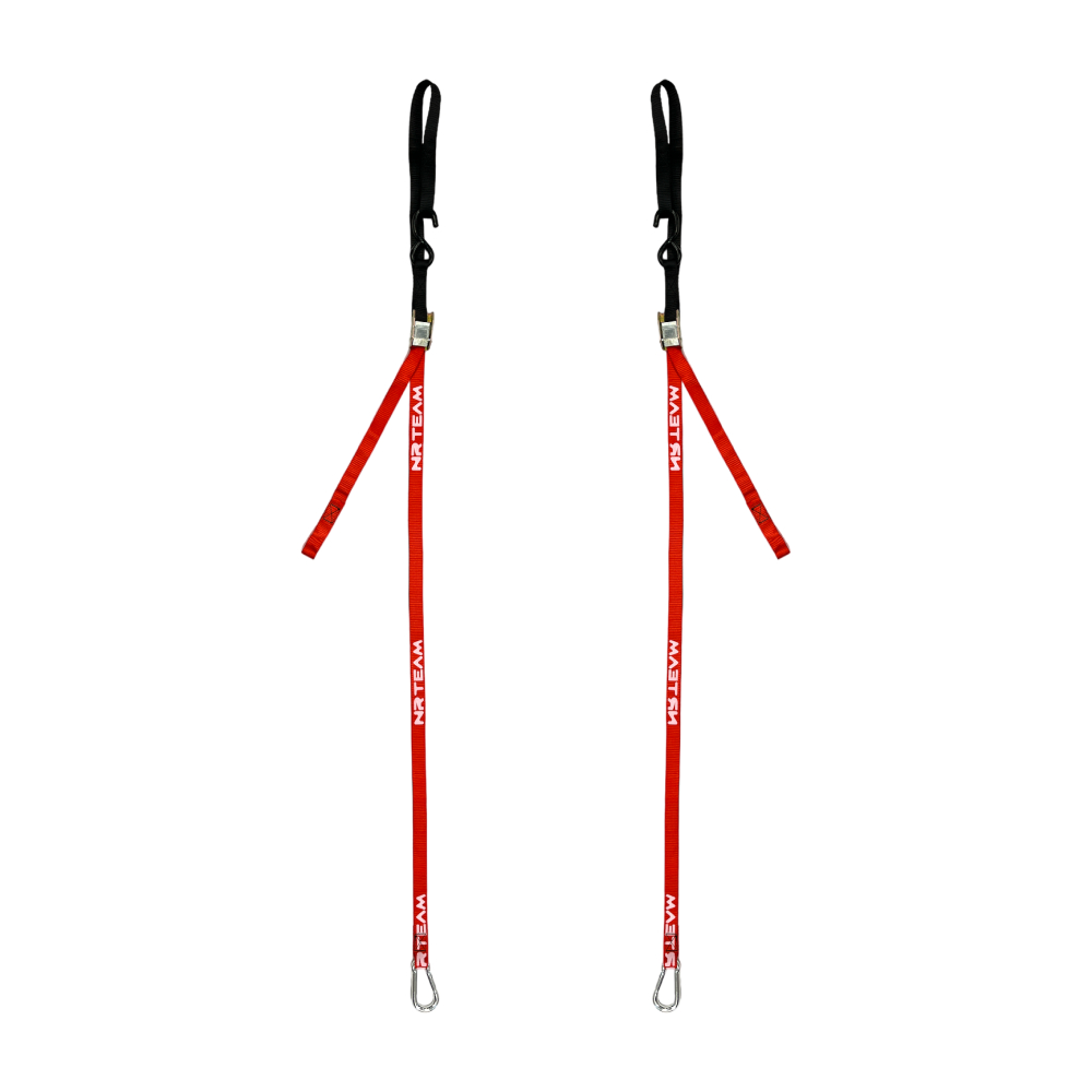 Pair of motorcycle straps Tie Down 25mm NRTeam red