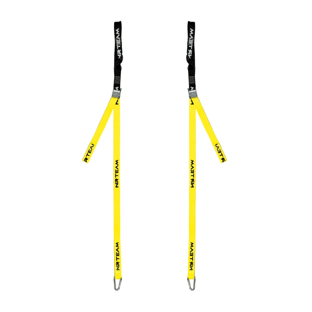Pair of motorcycle straps Tie Down 38mm NRTeam yellow