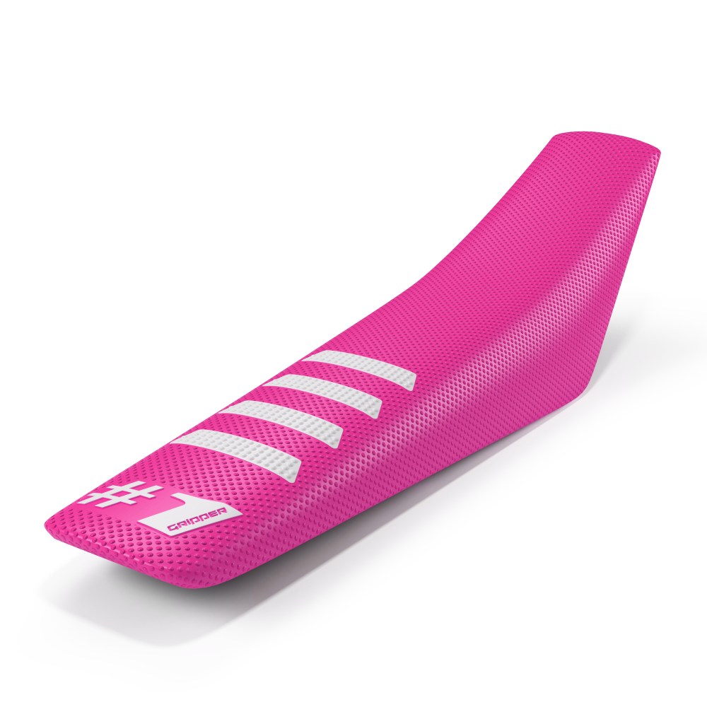 Universal seat cover Onegripper - Ribbed rosa and white OSC02-PKWH