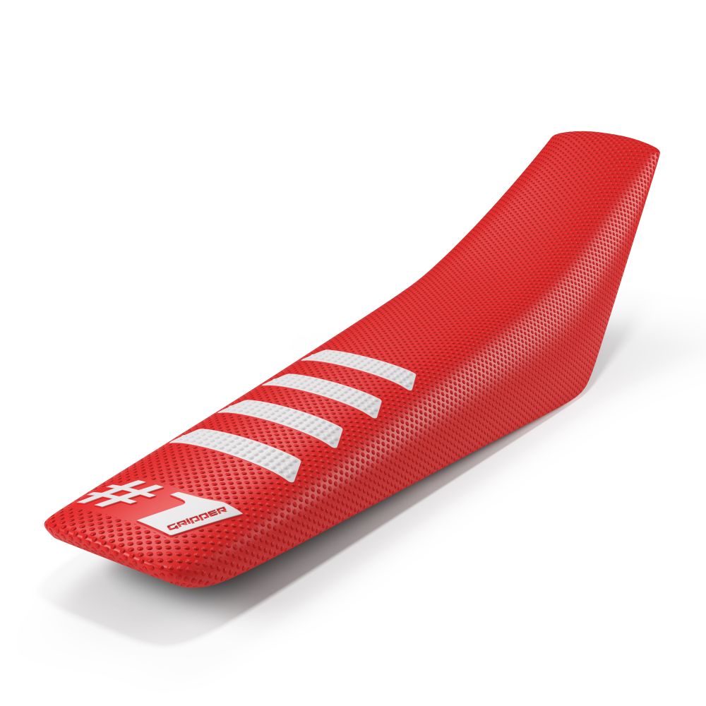 Universal seat cover Onegripper - Ribbed red and white