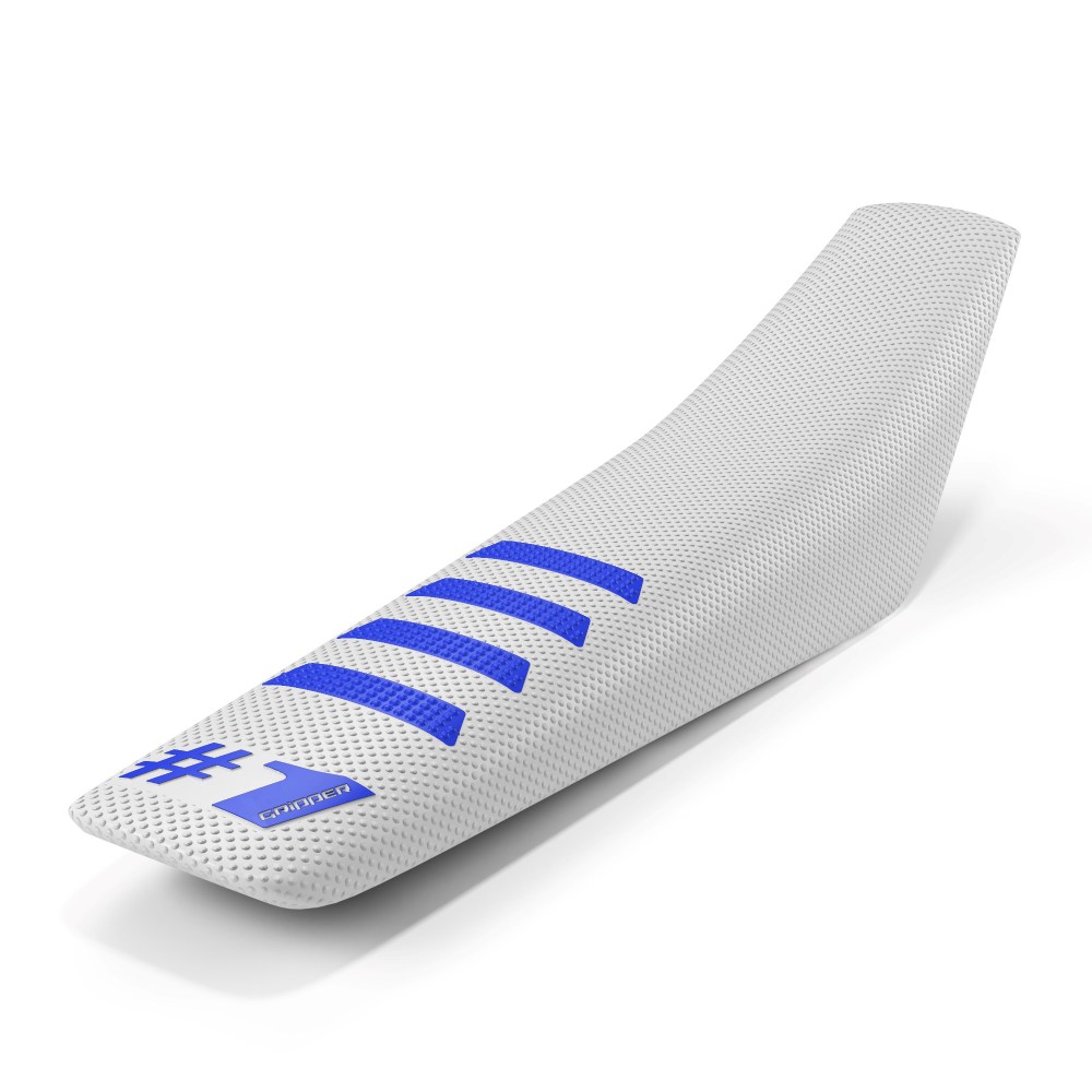 Universal seat cover Onegripper - Ribbed white and blue