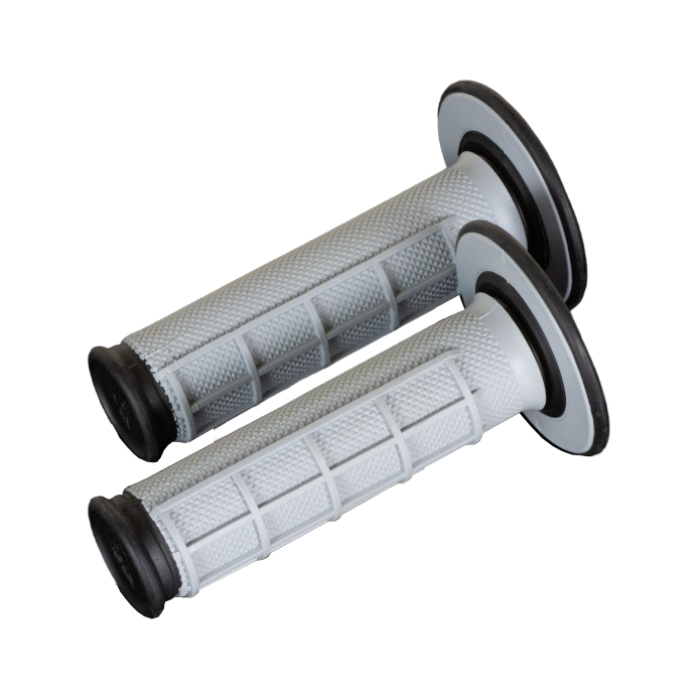 Pair of Grips Renthal Dual Half Waffle - black grey Pair of Grips Renthal Dual Half Waffle - black grey